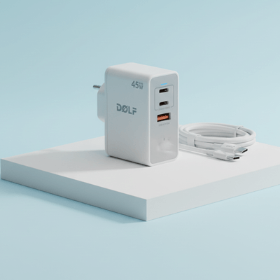 DOLF Multi-Protocol Charging Set, 45W Fast Mobile Charging, Type-C to Type-C Cable Included, Model DF038