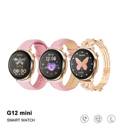 Smart Watch For Ladies Haino Teko Germany G12mini, 3 Pairs Strap HD IPS AMOLED.