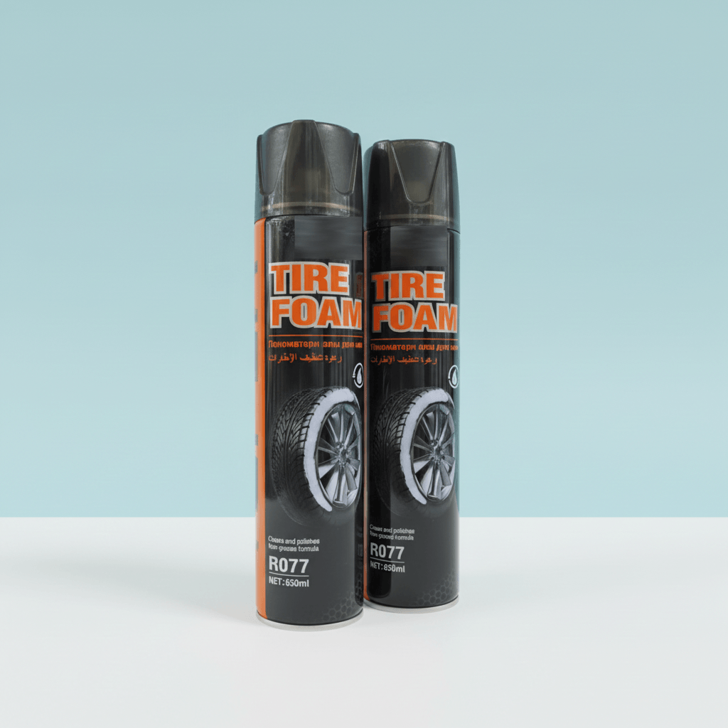 Tire Foam Spray Cleaner, Non-Grease Formula, Cleans and Polishes, R077, 650ml ( Per Pic )