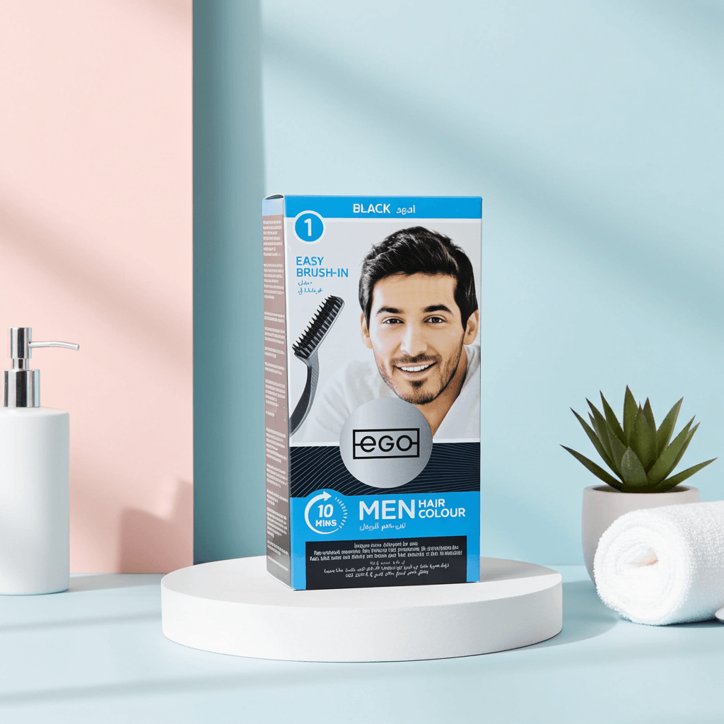 Ego Men Hair Colour, Black, Easy Brush-In Application, 10 Minutes