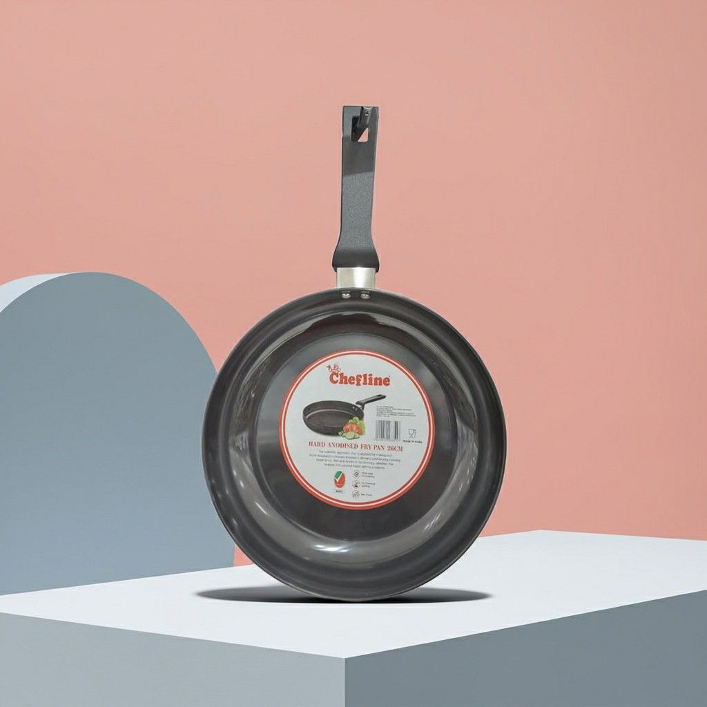 Chefline 26CM Hand Anodised Fry Pan, Durable, lightweight, and perfect for even cooking and frying.