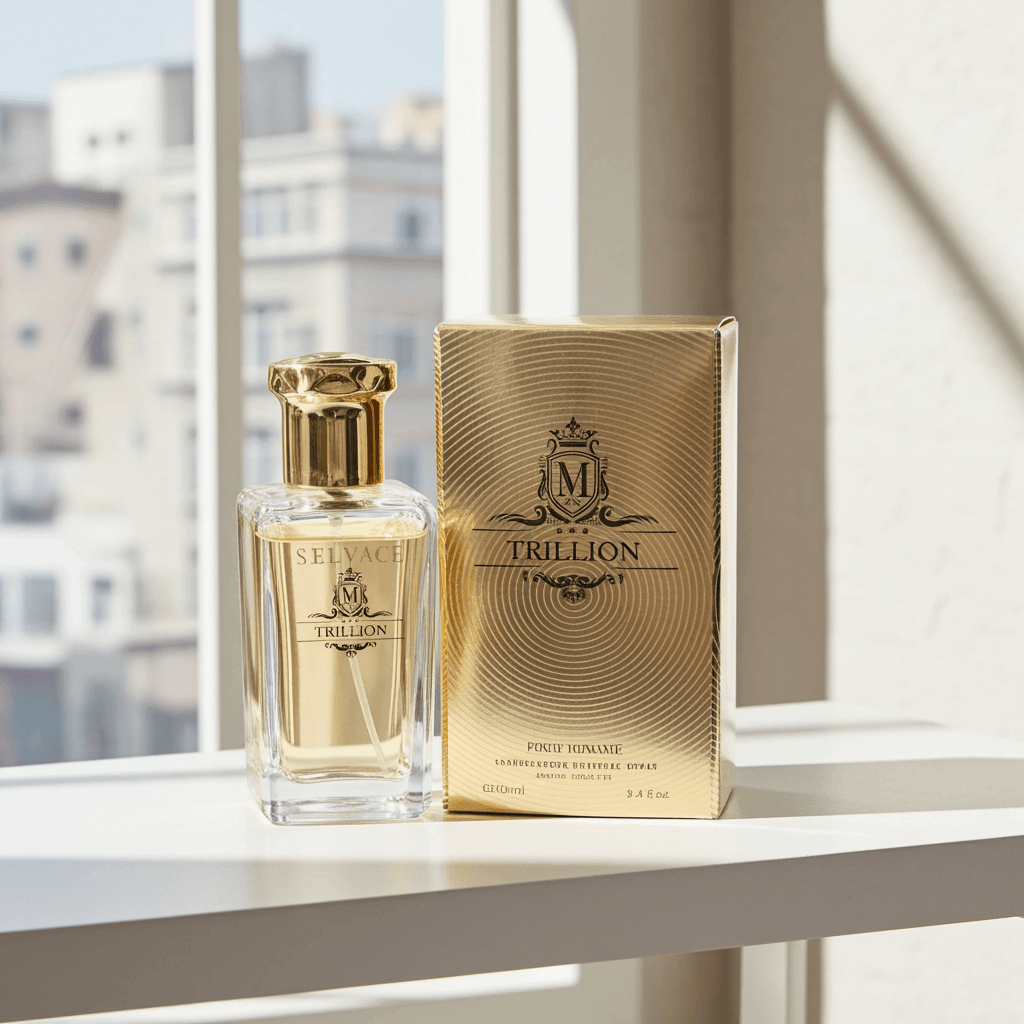 Trillion Eau de Parfum, Gold Luxury Fragrance, Glass Bottle with Gold Cap, 100ml