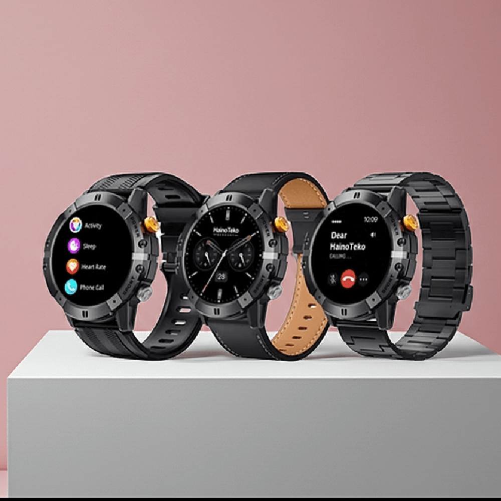 Haino Teko Germany RW-58, Waterproof HD IPS AMOLED BT Call * 3 Pairs Strap