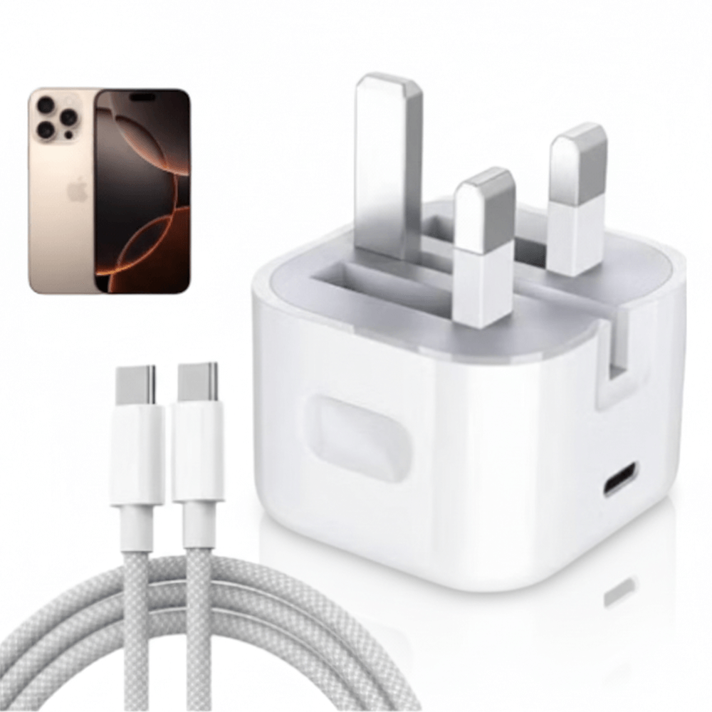 DOLF 35W Quick Charger USB-C, Adapter with USB C to USB C Data Cable Power Cable