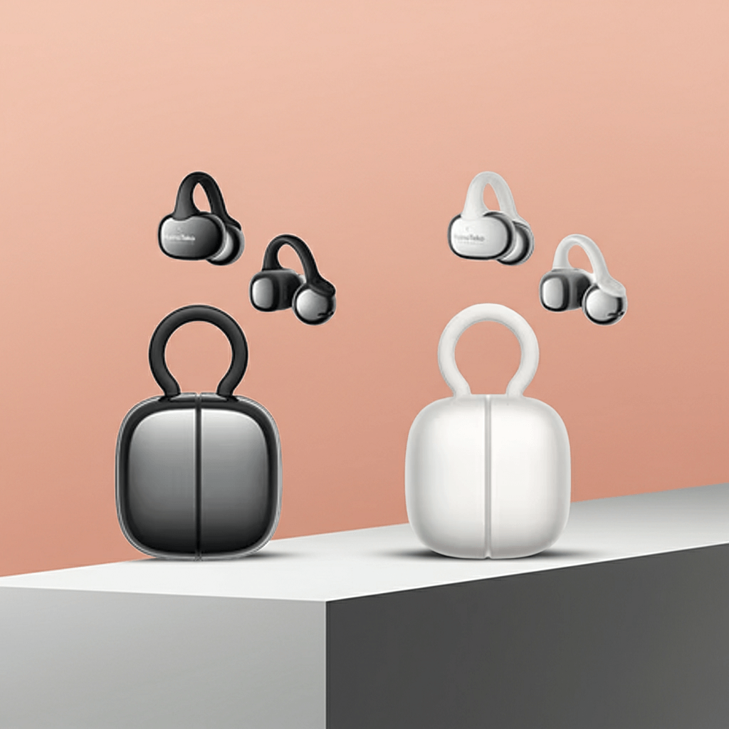 Haino Teko Germany OWS-12 Open Ear Bluetooth Headphones, with Secure Comfortable Fit
