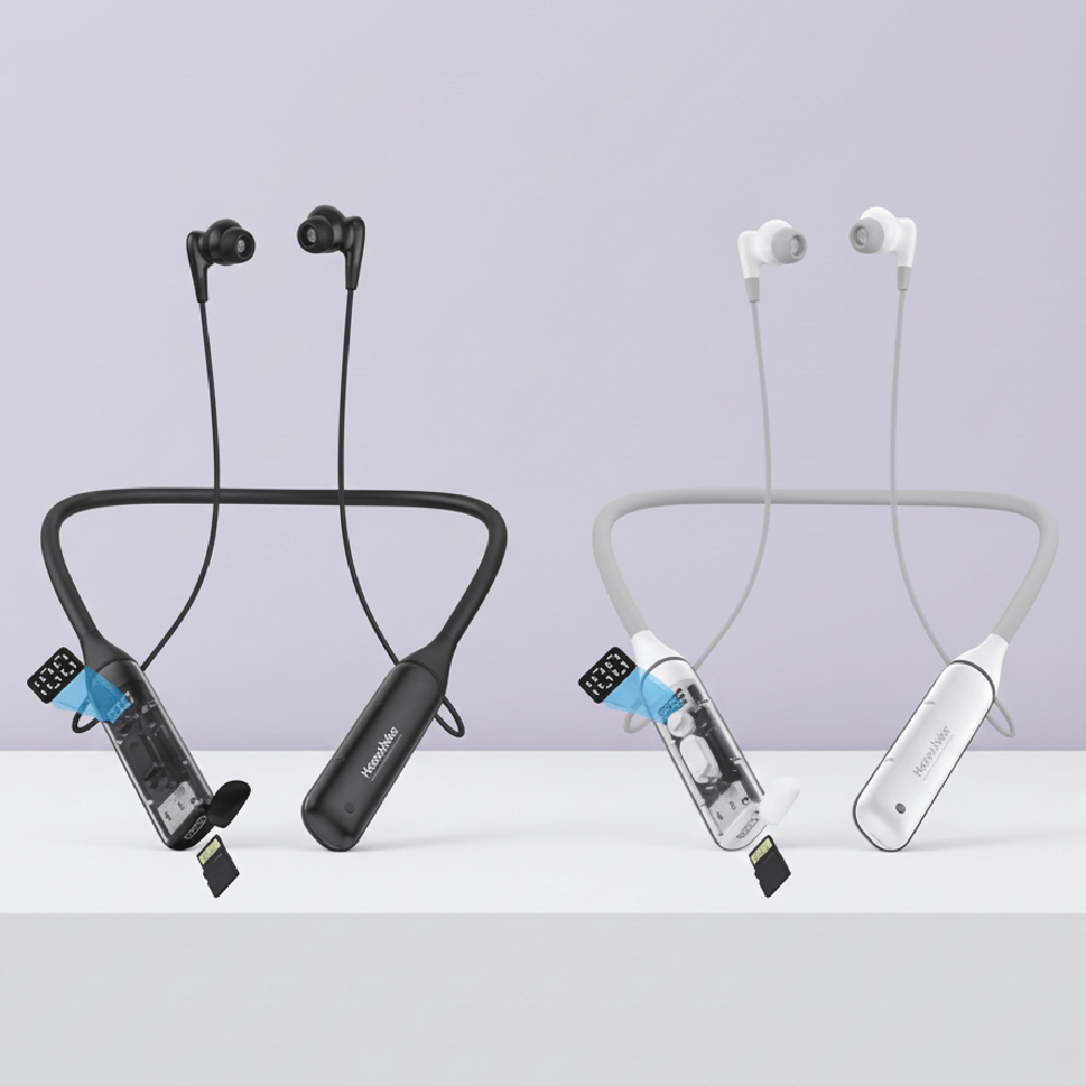 HainoTeko HN-102 Neckband Wireless Earphones, with TF Card Support Hi-Res Audio Up to 100 Hours Music Playback and Microphone.