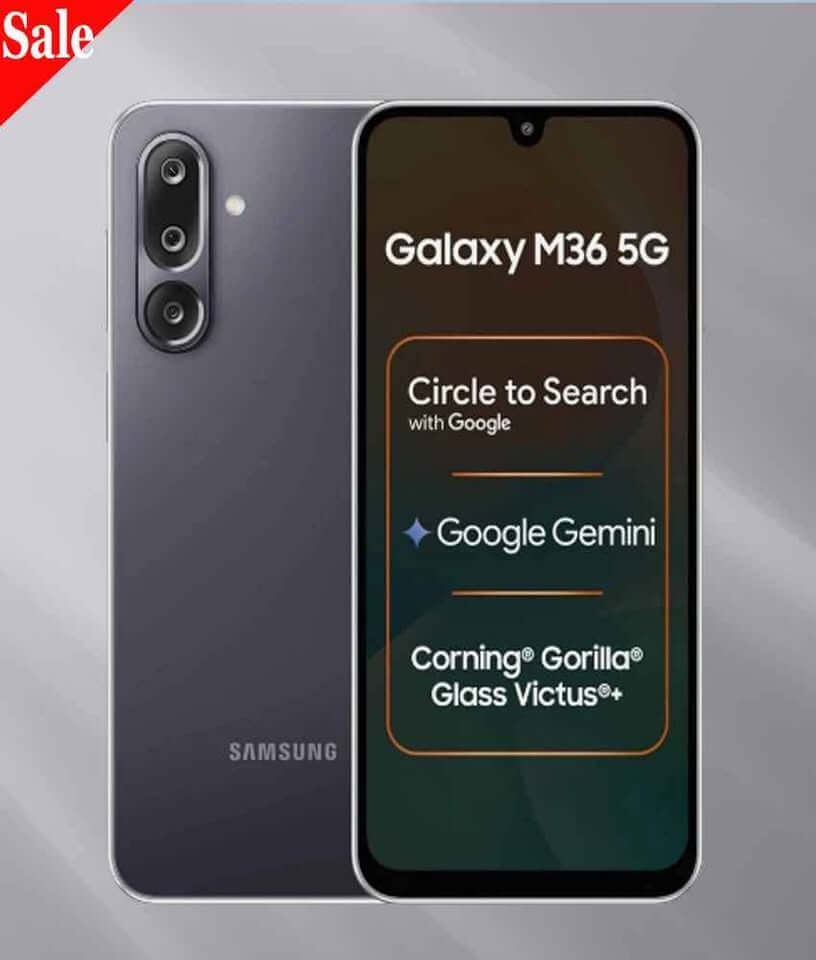 Samsung Galaxy M36 5G Light Green 6 GB RAM, 128 GB Storage, 7.7mm Slim | Gorilla Glass Victus+