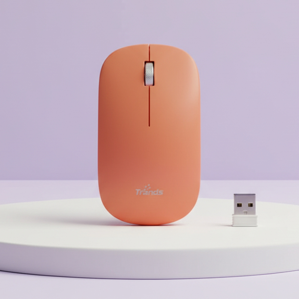 TRANDS Rechargeable Optical Bluetooth 2.4G Wireless Mouse, with Silent Click Ergonomic Design for Laptop PC