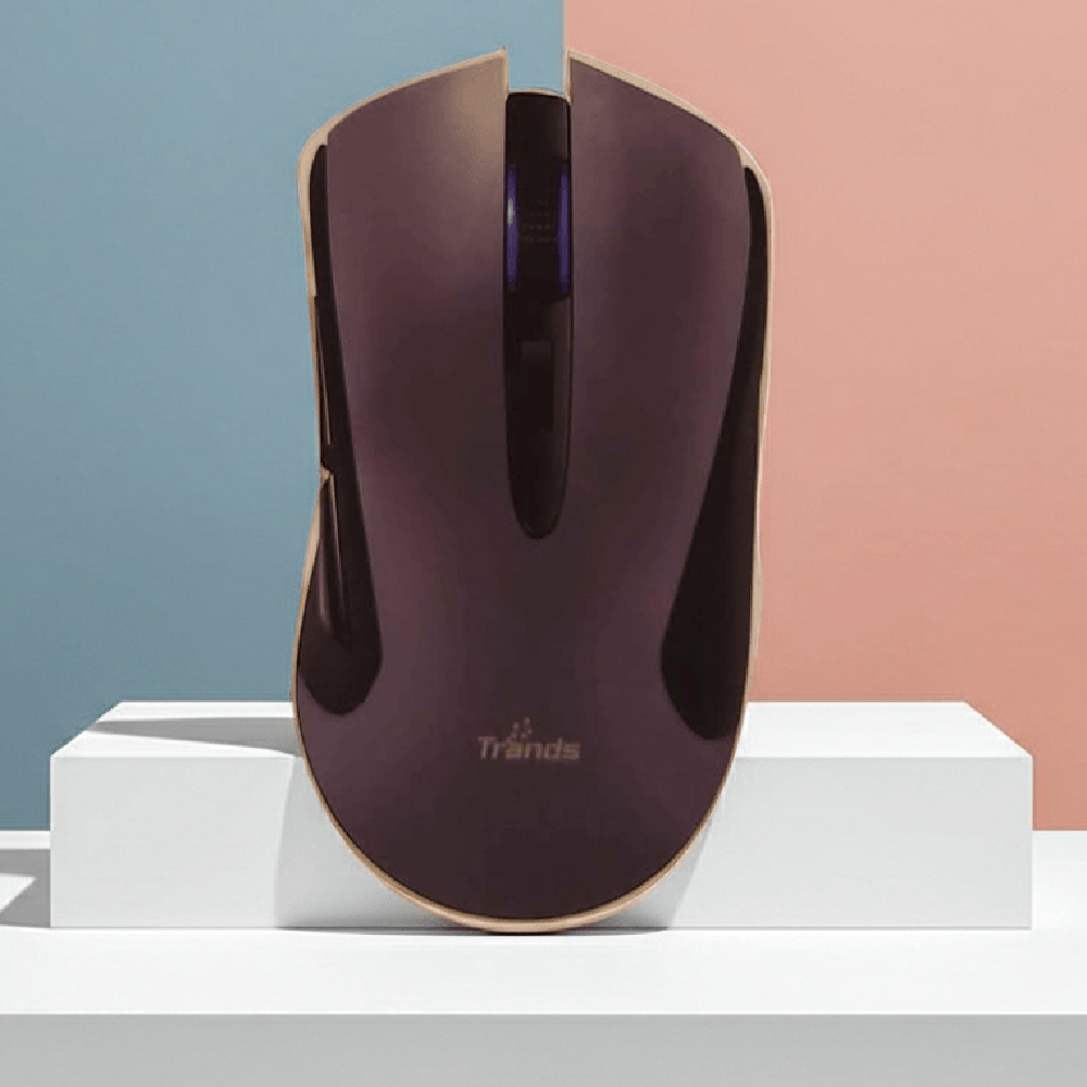 TRANDS Rechargeable Wireless 2.4G Mouse, K-W019M Silent Click Ergonomic Design USB Receiver for Laptop PC