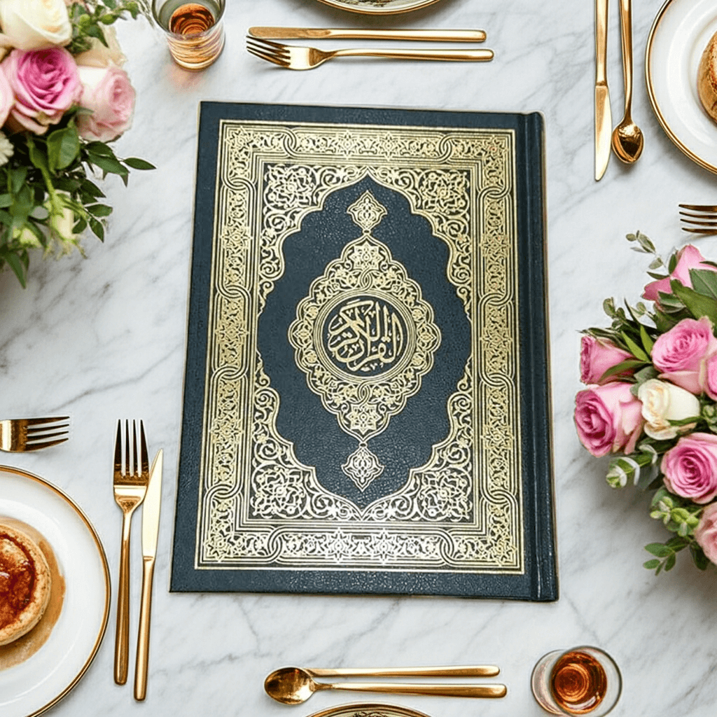 Al Quran The Holy Quran Book with Ornate Arabic Calligraphy, Burgundy and Gold Hardcover, 17x24 cm, Holy Quran Book with Ornate Arabic Calligraphy, Burgundy and Gold Hardcover, 17x24 cm