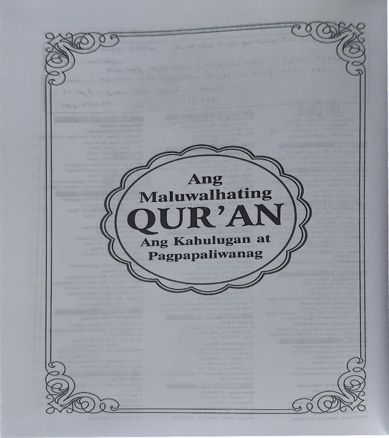 Arabi to Filipino Language Al-Quran, Al-Kareem Quran Majeed, Quran Books, For Islam,(Size 14x21cm),.
