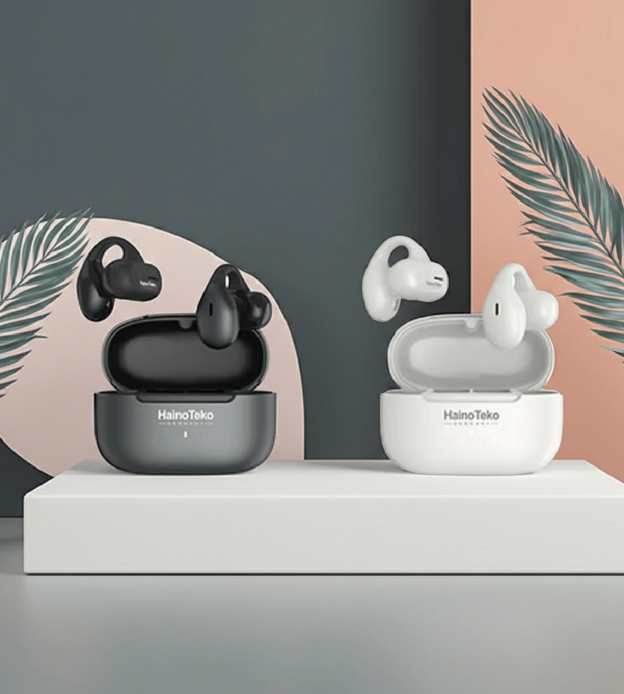 Haino Teko Germany OWS H2 True Wireless Earphone, With Super Clear Mic and High Bass Sound Quality ( Black & White ) Haino Teko Germany OWS H2 True Wireless Earphone, With Super Clear Mic and High Bass Sound Quality ( Black & White )