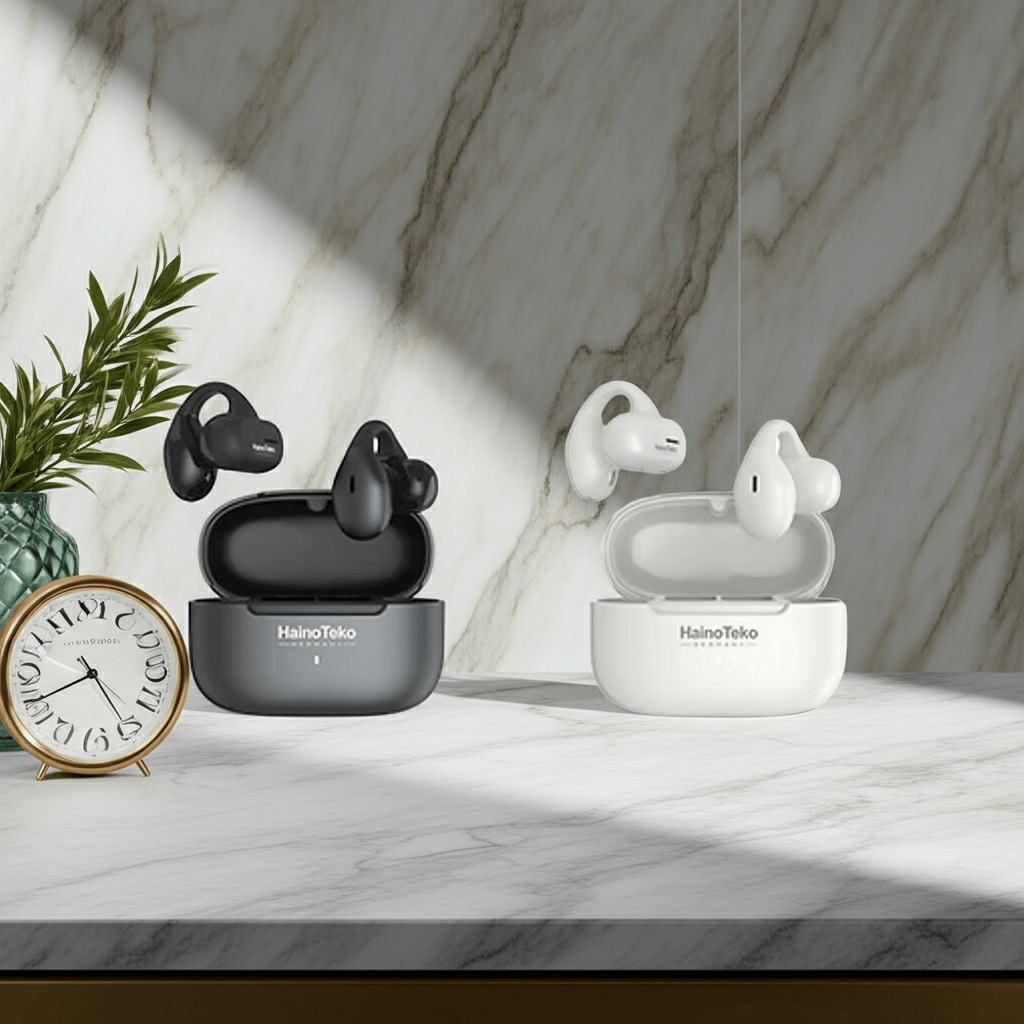 Haino Teko Germany OWS H2 True Wireless Earphone, With Super Clear Mic and High Bass Sound Quality ( Black & White ). Haino Teko Germany OWS H2 True Wireless Earphone, With Super Clear Mic and High Bass Sound Quality ( Black & White )