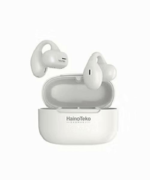 Haino Teko Germany OWS H2 True Wireless Earphone, With Super Clear Mic and High Bass Sound Quality White )