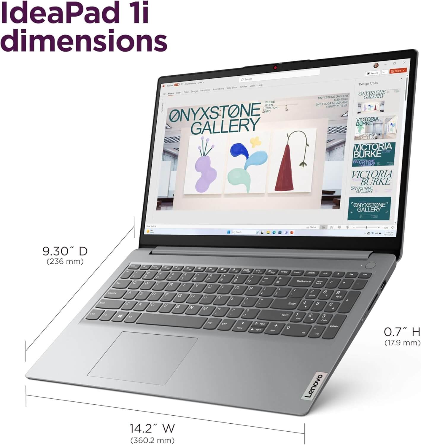 Lenovo Ideapad 1i 15.6 Full HD Laptop, 13th Gen Intel Core i5-1335U, 16GB RAM, 256GB SSD, Intel Iris Xe Graphics, Windows 11 Home