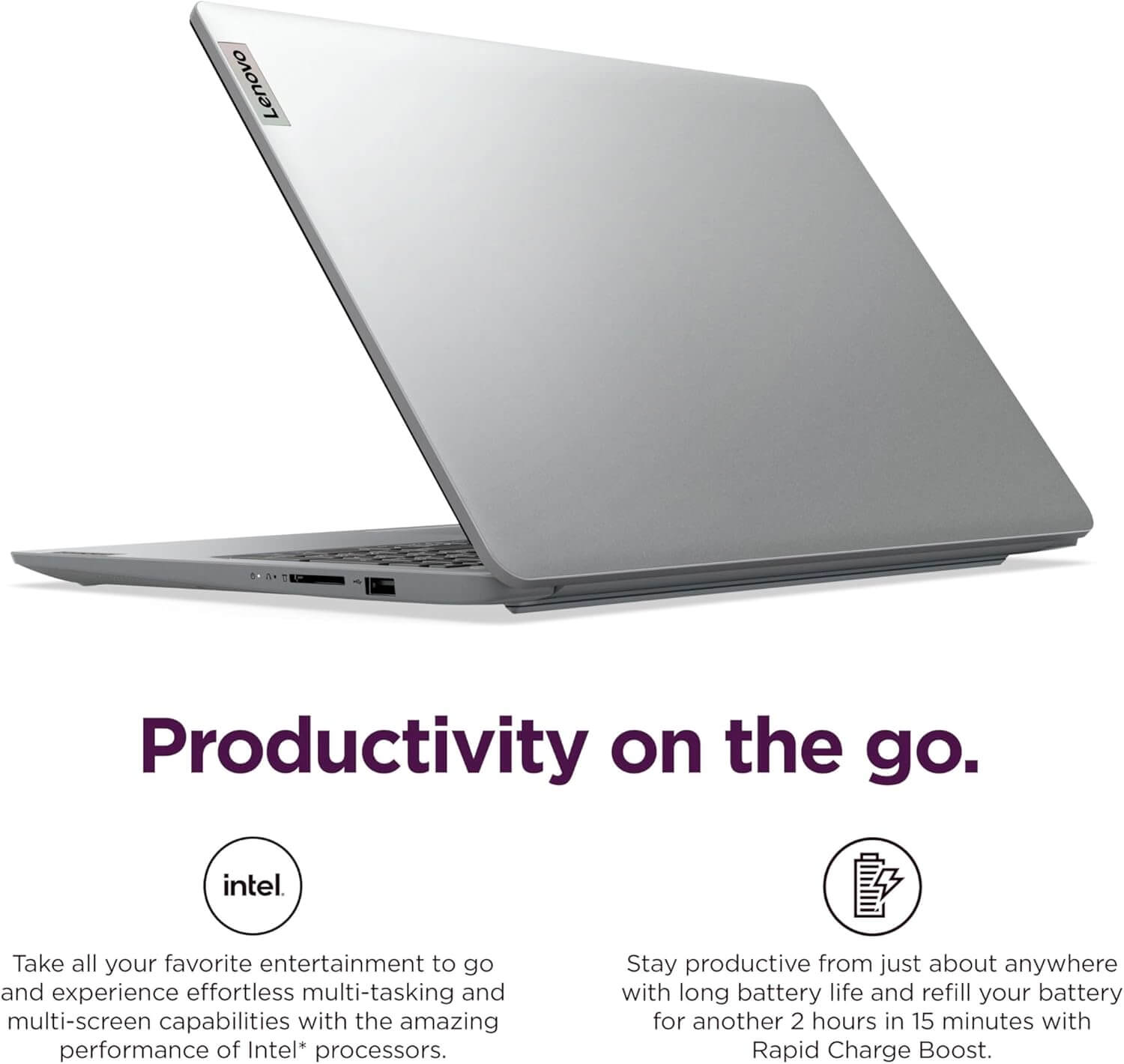 Lenovo Ideapad 1i 15.6 Full HD Laptop, 13th Gen Intel Core i5-1335U, 16GB RAM, 256GB SSD, Intel Iris Xe Graphics, Windows 11