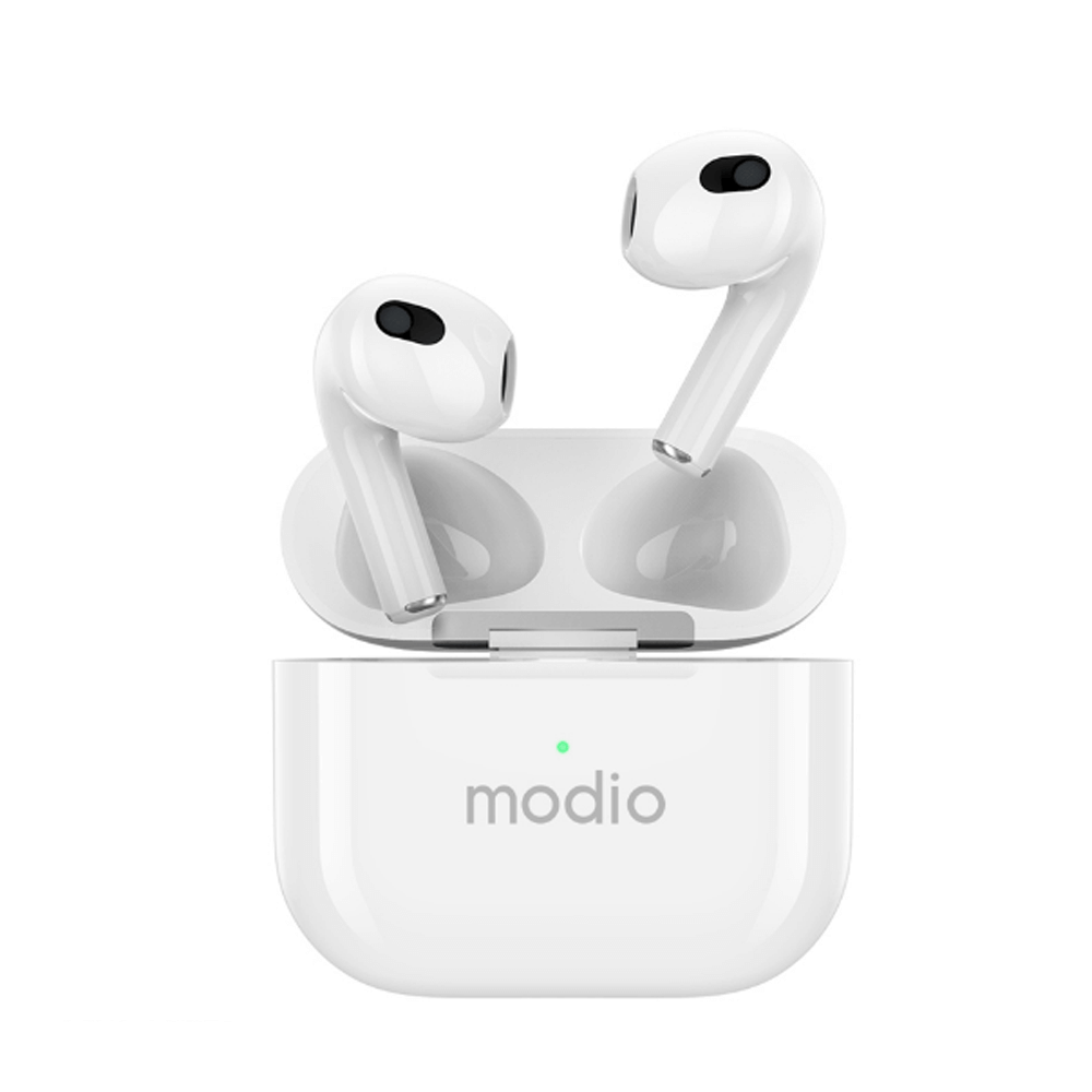 Modio ME-12 Wireless V5.4 Bluetooth Original AL, Noise Cancelling, Auto Power OnOff, Hifi Sound Version BT 5.3