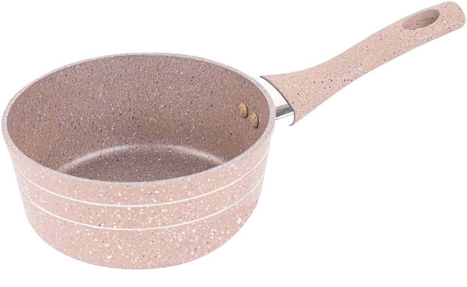 Royalford 16CM Granite Coated Smart Saucepan in Beige, Versatile Multi-Functional Cookware