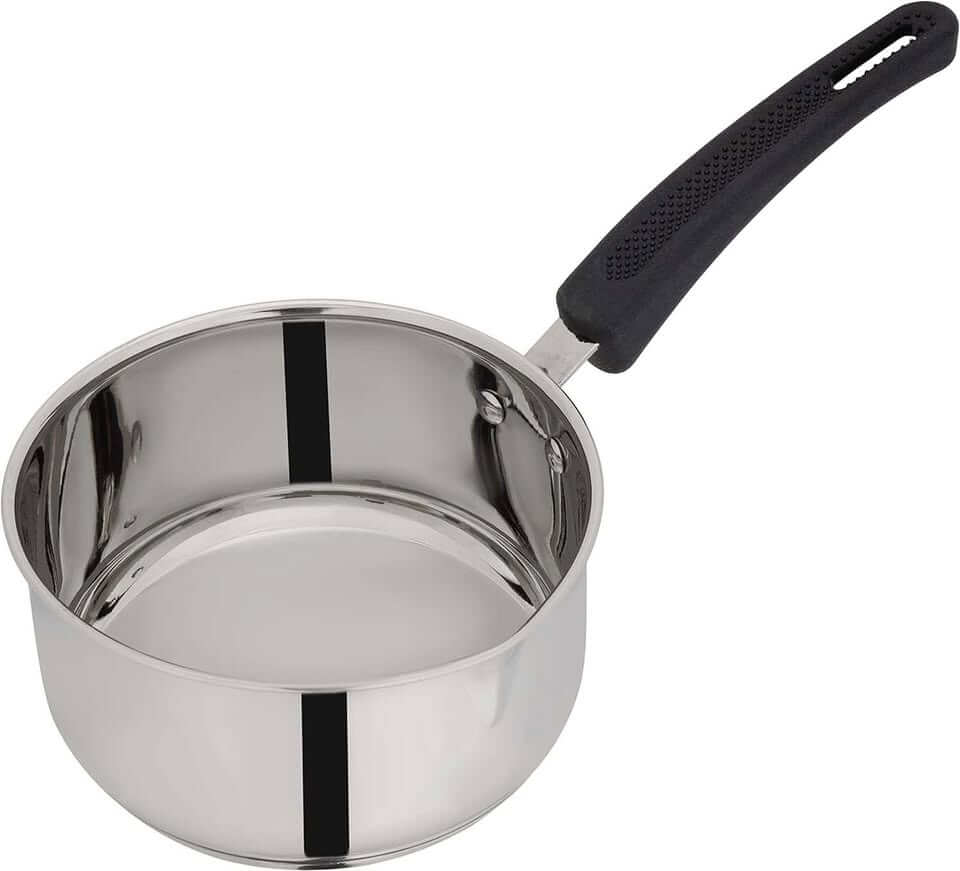Royalford 16cm Stainless Steel Saucepan with Induction Base and Pouring Spout, Heavy-gauge Tri-ply