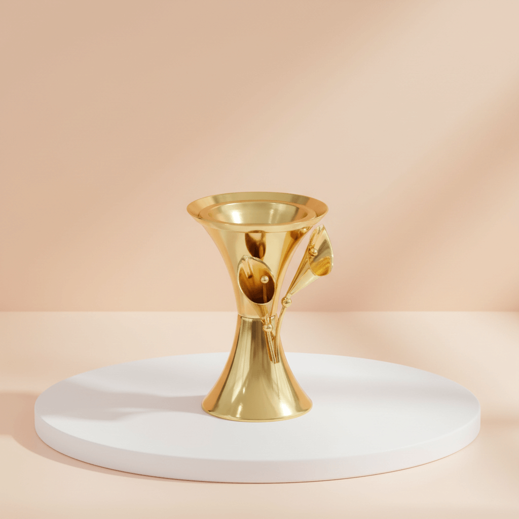 Sada Metal Burner Gold Finish 10x18cm Elegant Incense Bakhoor Holder for Home (4)