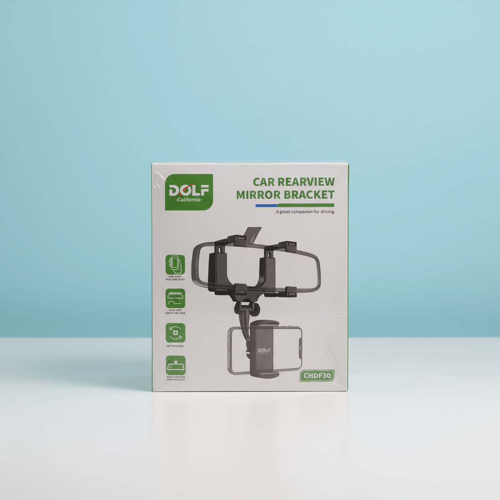 DOLF Car Rearview Mirror Bracket, 360° Rotation, One Hand Pick and Place,