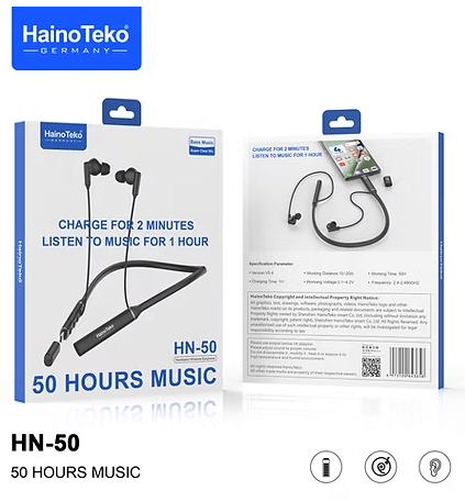 Haino Teko Germany HN40 Neckband Wireless Earphones with Deep Bass, Bluetooth Connectivity, Magnetic Earbuds, Long Battery Life and HD Calls