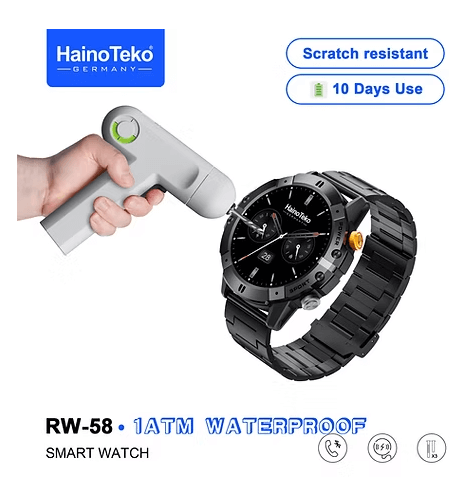 Haino Teko Germany RW-58, Waterproof HD IPS AMOLED BT Call 3 Pairs Strap (4)