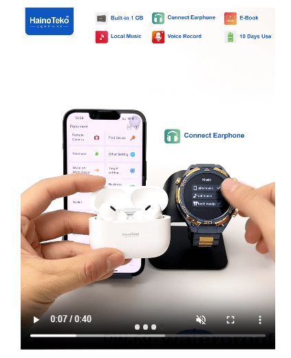 Haino Teko Germany RW-69 Smartwatch, Waterproof BT Call * 3 Pairs Strap Built-in 1 GB,