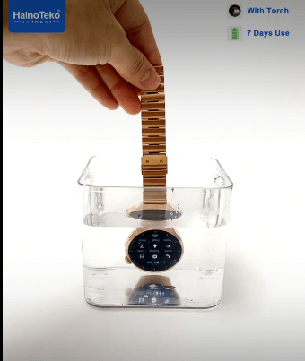 Haino Teko Germany mini RW-74 Smartwatch, Waterproof BT Call 3 Pairs Strap AMOLED With Torch (4)