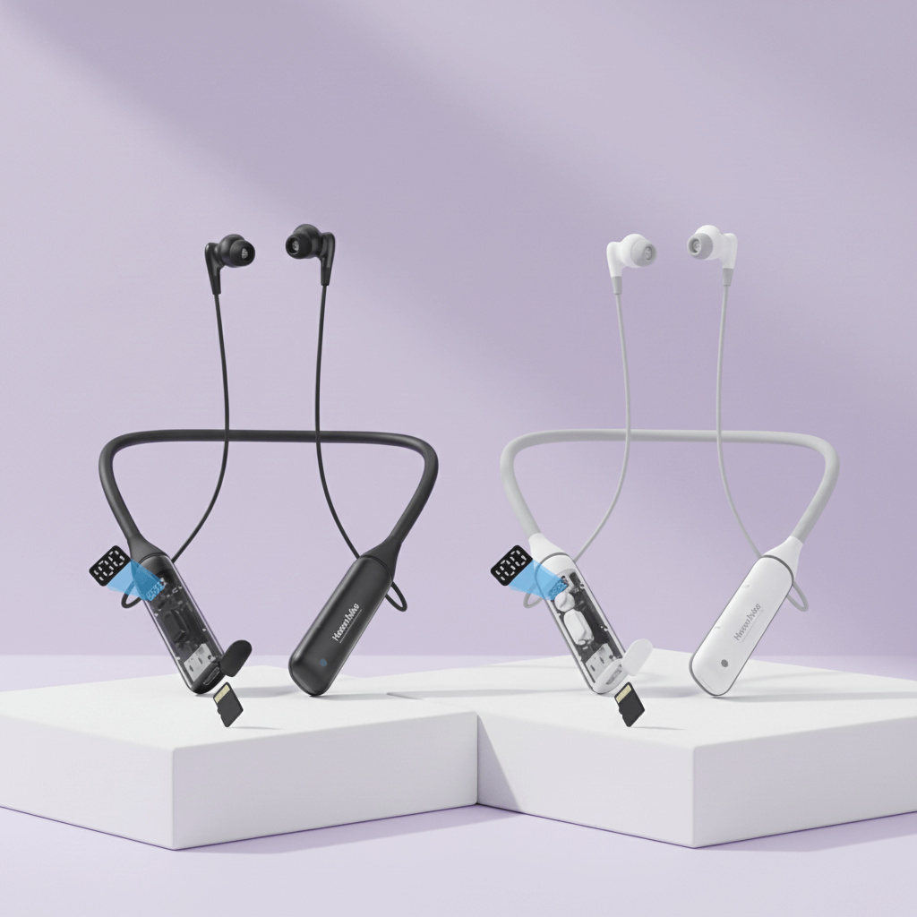 HainoTeko HN-102 Neckband Wireless Earphones with TF Card Support Hi-Res Audio Up to 100 Hours Music Playback and Microphone (3) HainoTeko HN-102 Neckband Wireless Earphones,