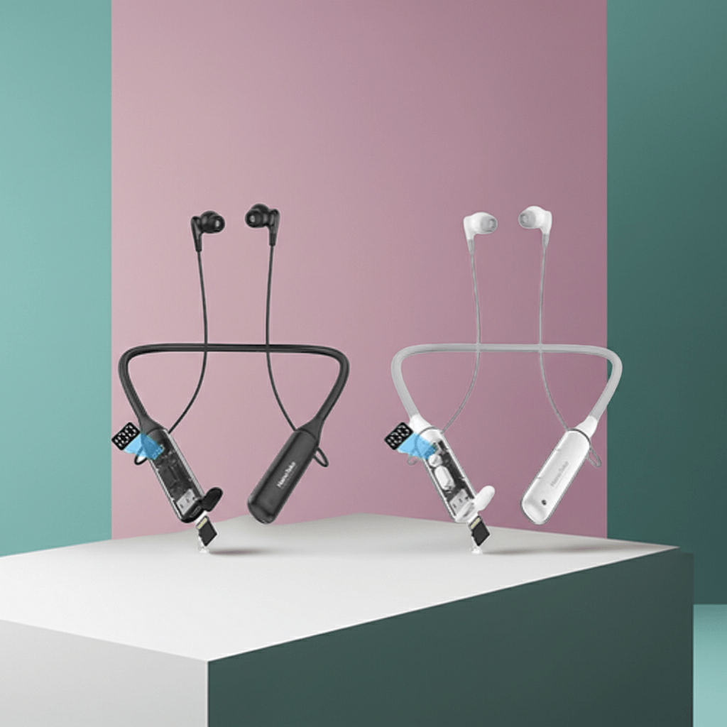 HainoTeko HN-102 Neckband Wireless Earphones with TF Card Support Hi-Res Audio Up to 100 Hours Music Playback and Microphone (4)