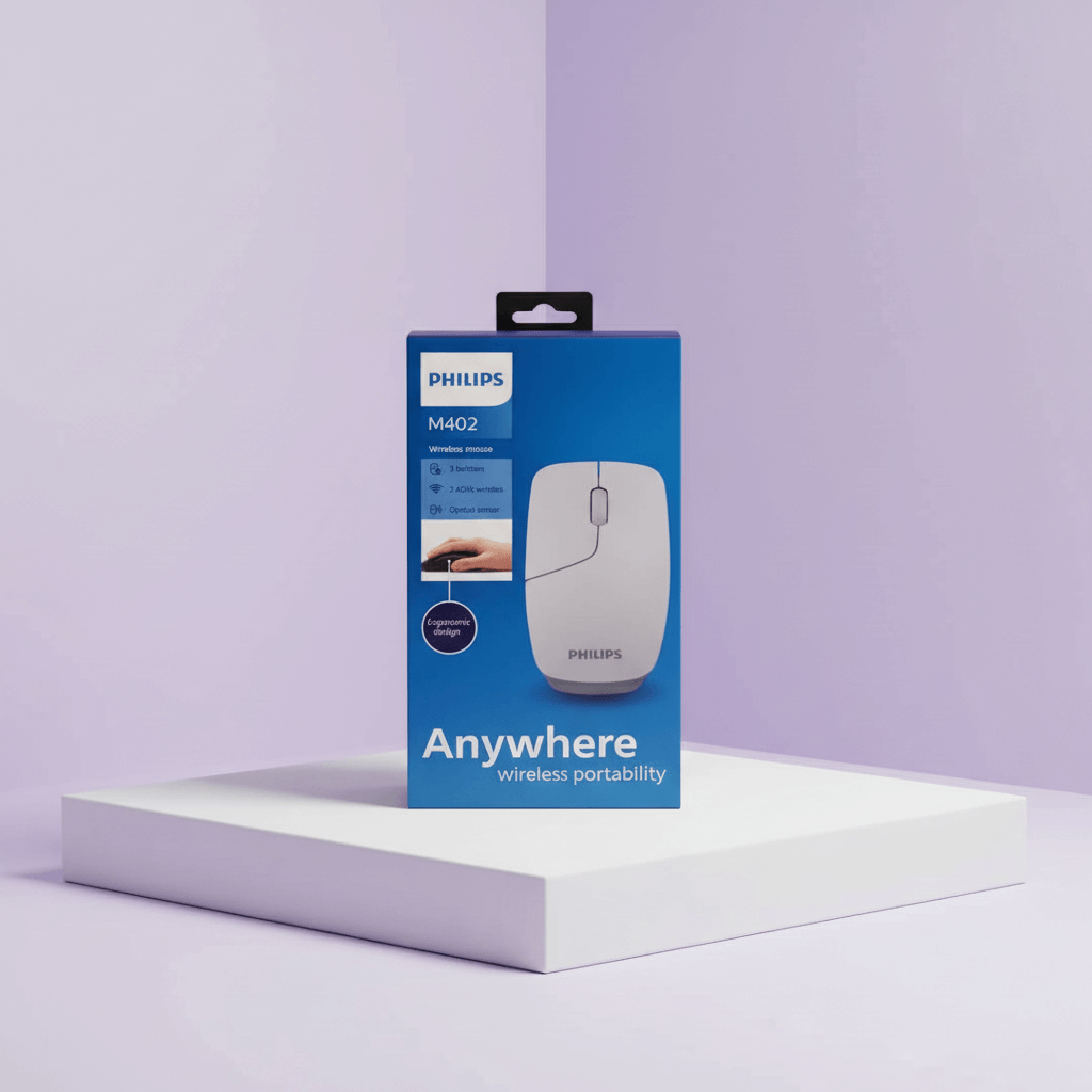 PHILIPS 2.4GHz Wireless Mouse with Optical Sensor, 3 Buttons, Smooth (1) PHILIPS 2.4GHz Wireless Mouse with Optical Sensor, 3 Buttons,