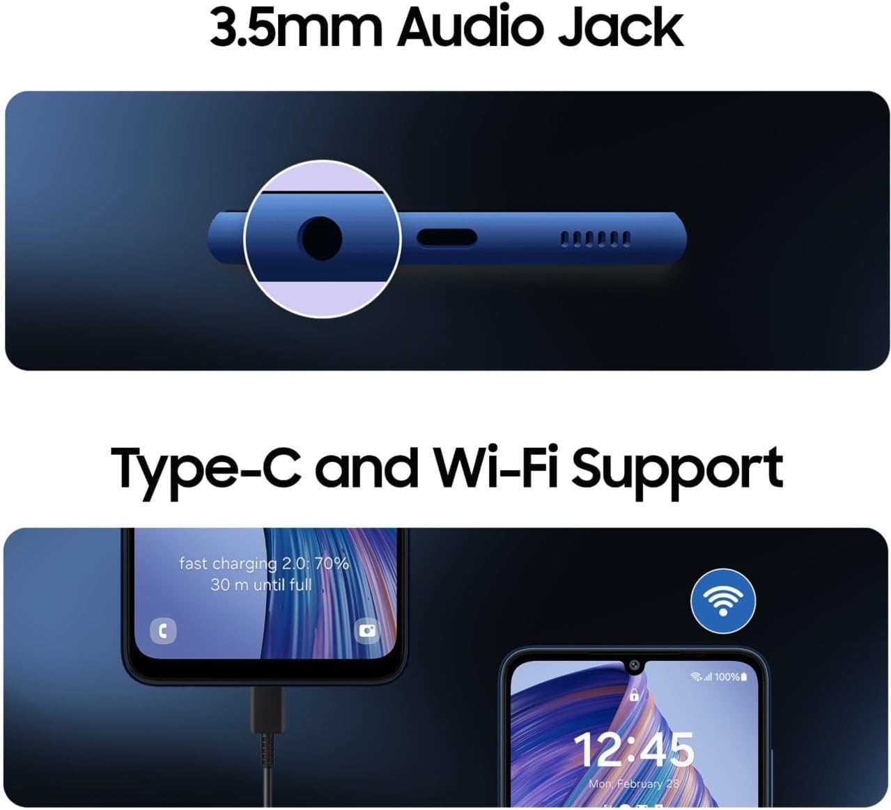 Samsung Galaxy F05 Twilight Blue Smartphone 4GB RAM 64GB Storage, 50MP Camera 5000mAh Battery