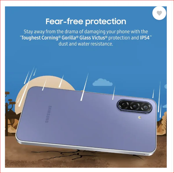 Samsung Galaxy F17 5G Violet Pop Smartphone 8GB RAM 128GB, Storage