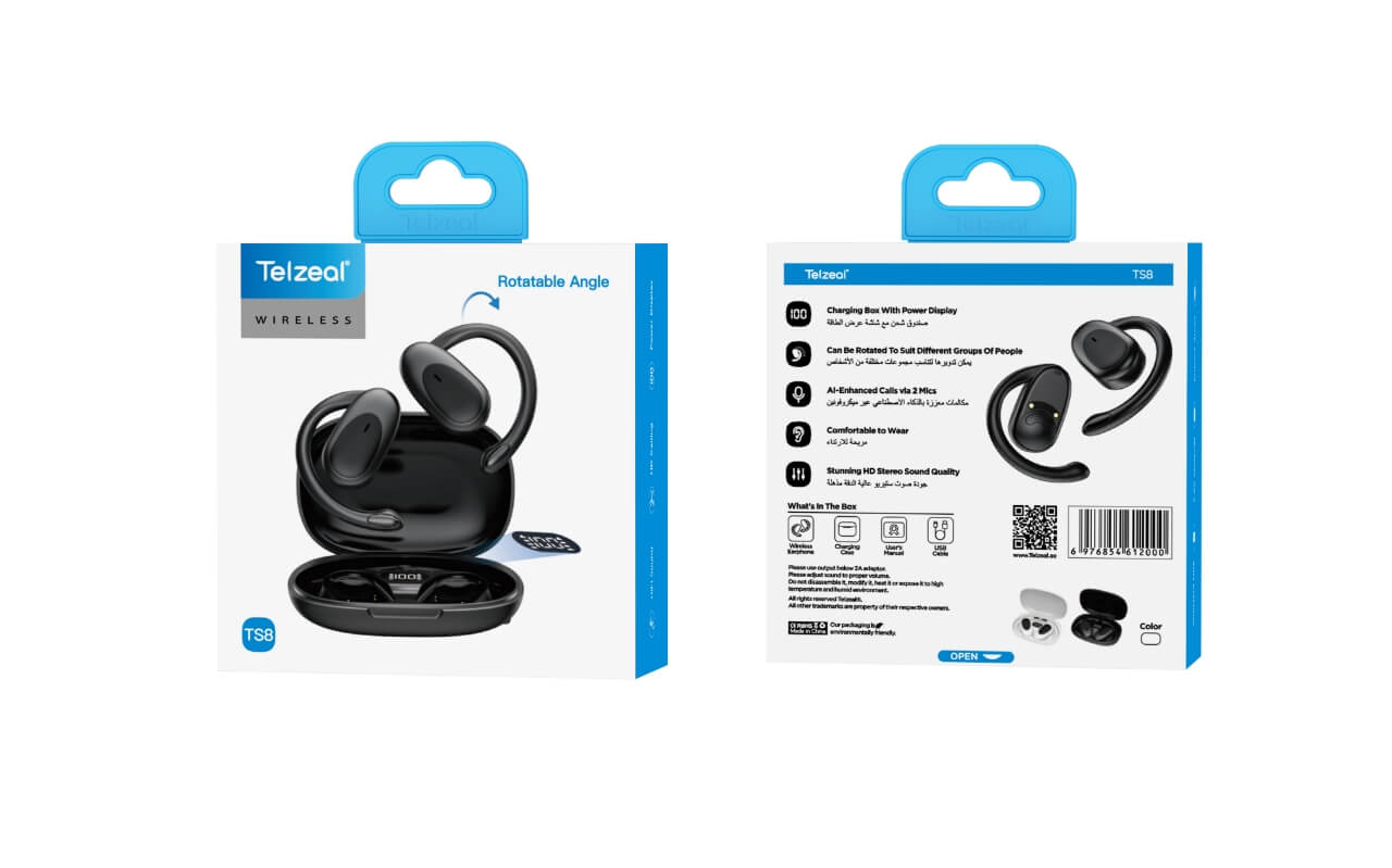 TELZEAL TS8 Premium Wireless Bluetooth Headphones, with Deep Bass, Long Battery Life & Clear Calls