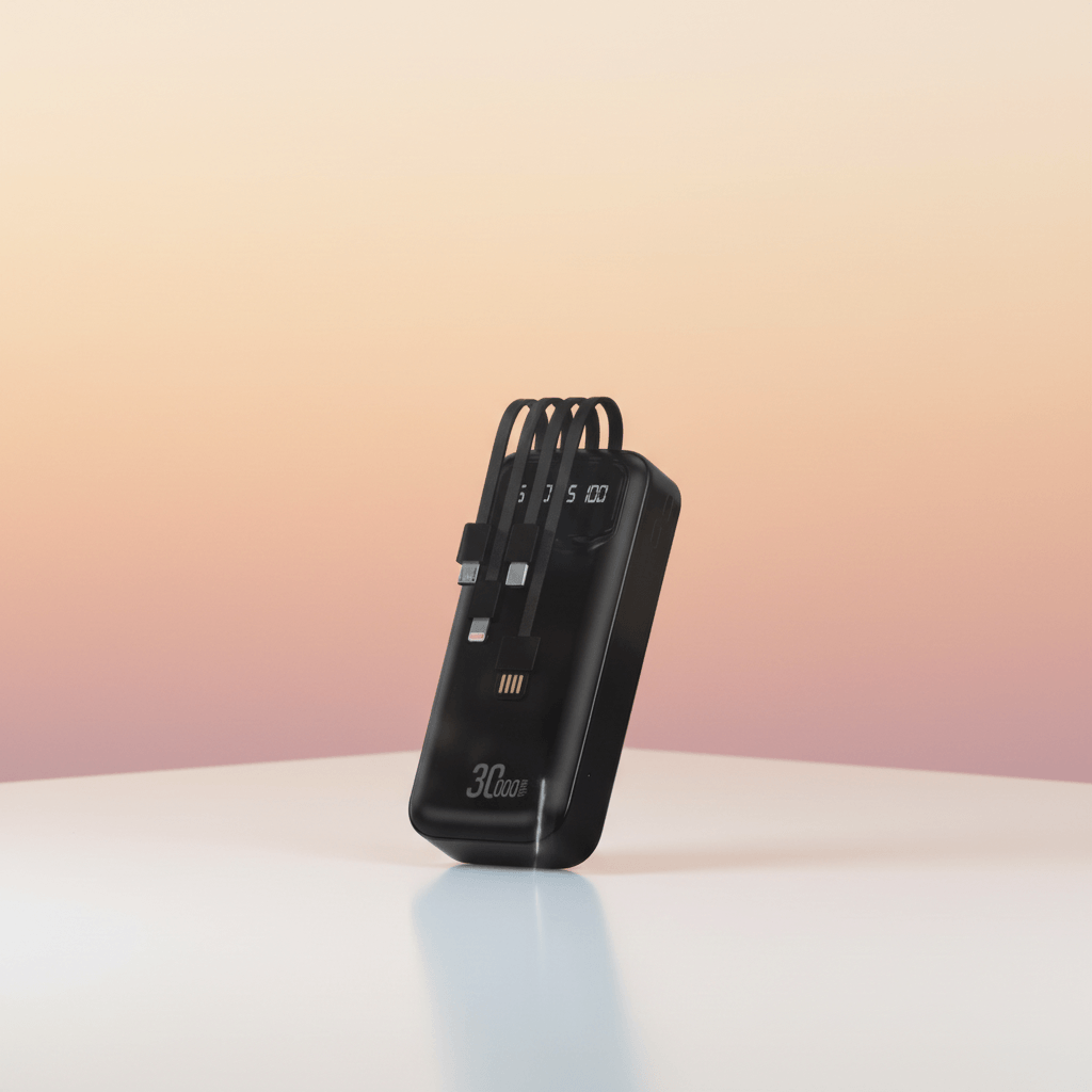 DOLF California Power Bank with Built-in Cable, 30000mAh, (3)