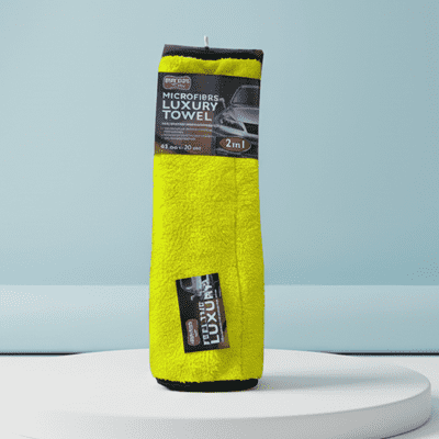 Auto Clean Microfibre Luxury Towel, Yellow, 2 in 1, Car and Home Cleaning, 45 cm x 38 cm